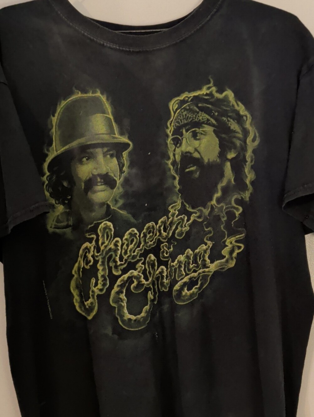 Liquid Blue Cheech & Chong Graphic Tee - Black with Neon Green Print